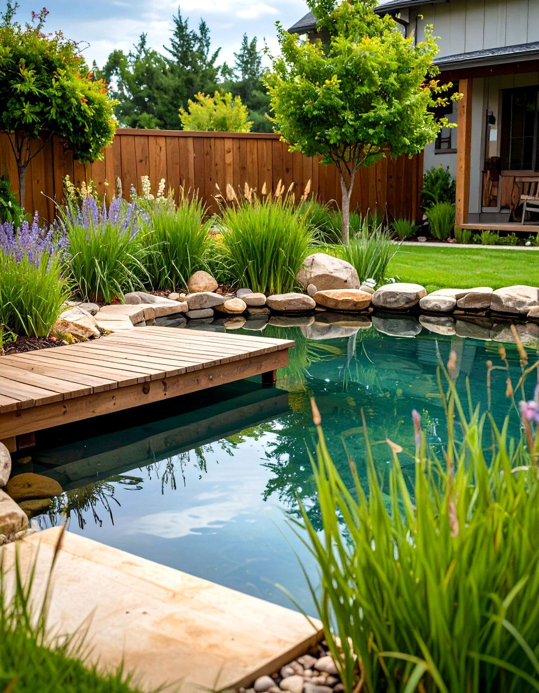 A Natural Swimming Pond - 30 farmhouse landscaping ideas