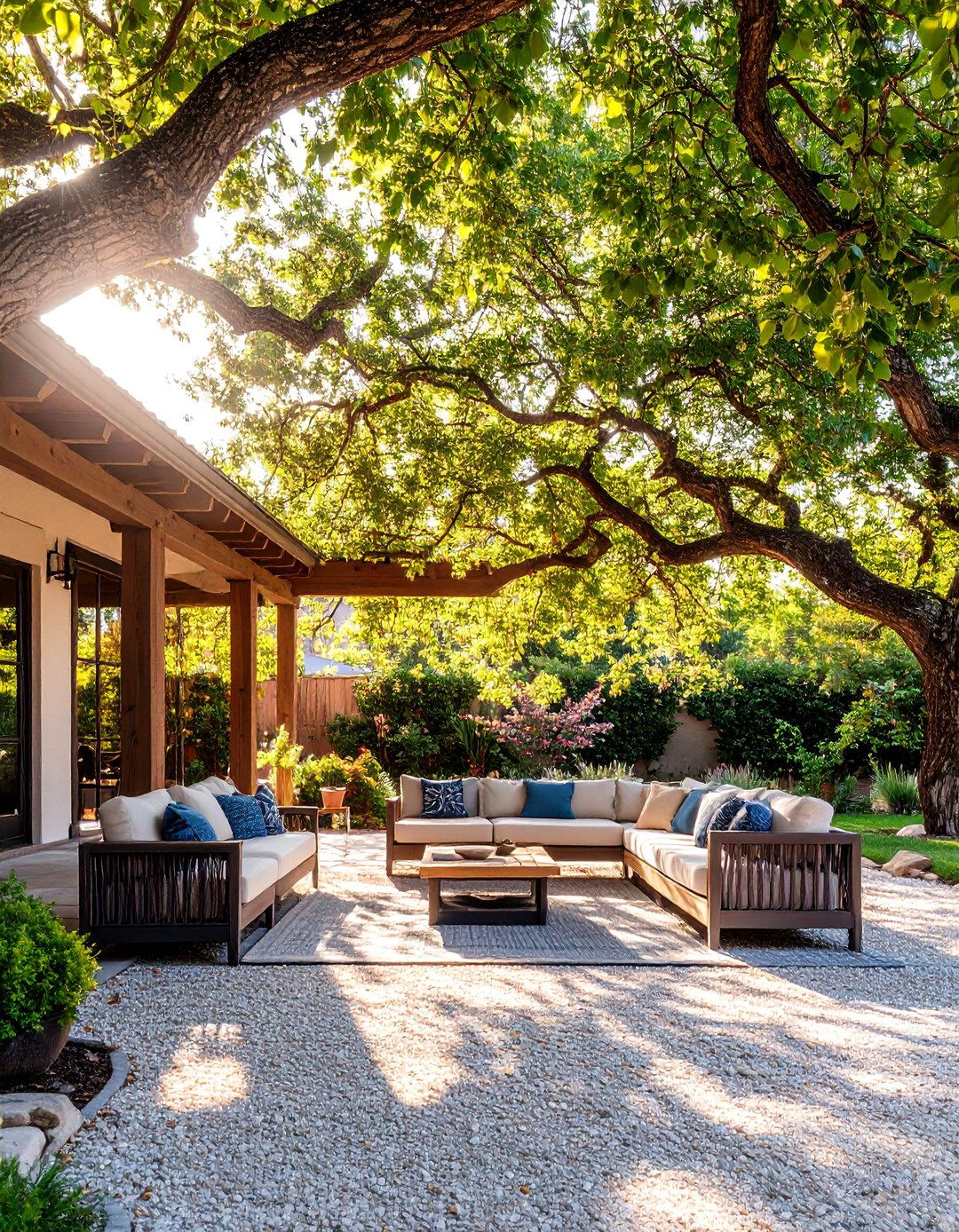 A Natural Tree Canopy - 30 inexpensive patio shade ideas