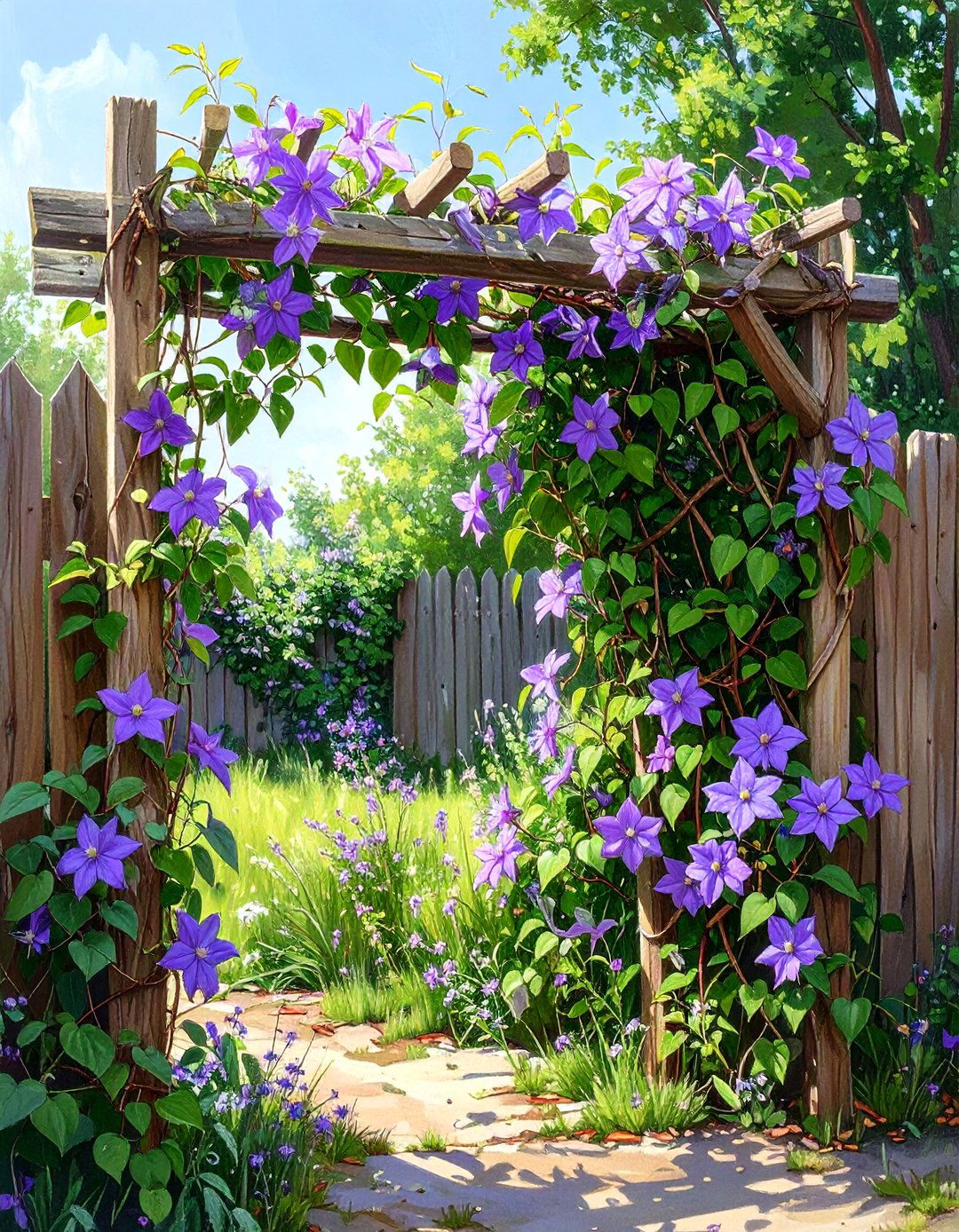 A Natural Willow Branch Trellis - 30 budget backyard ideas