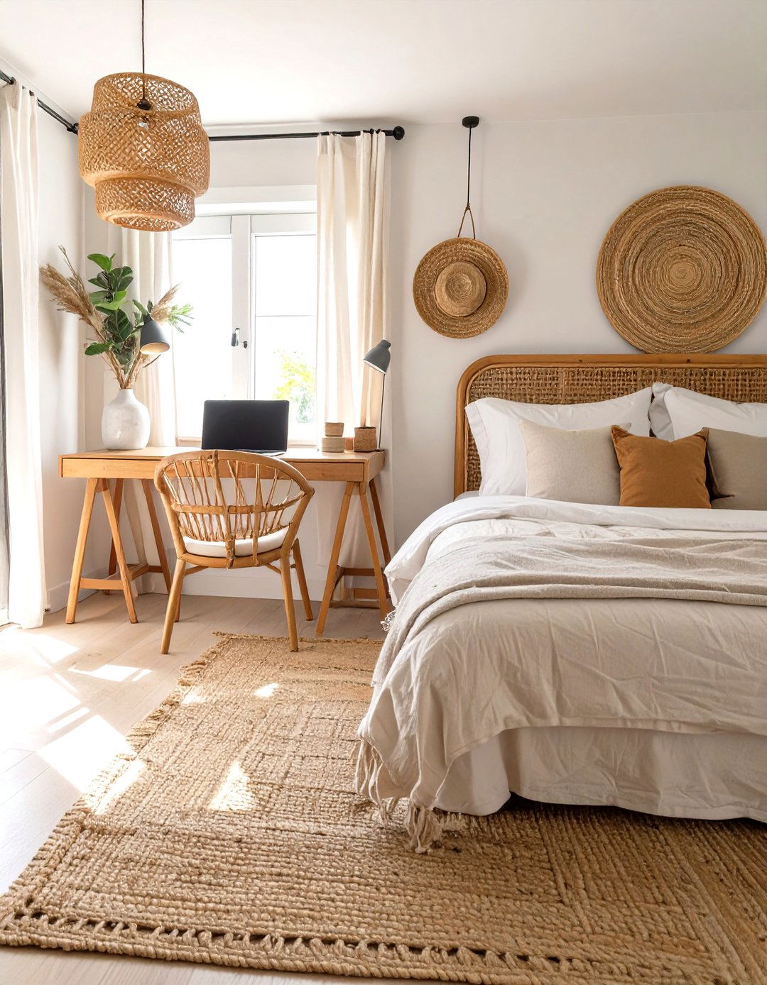 A Natural Woven Textures Theme - 30 guest room office ideas