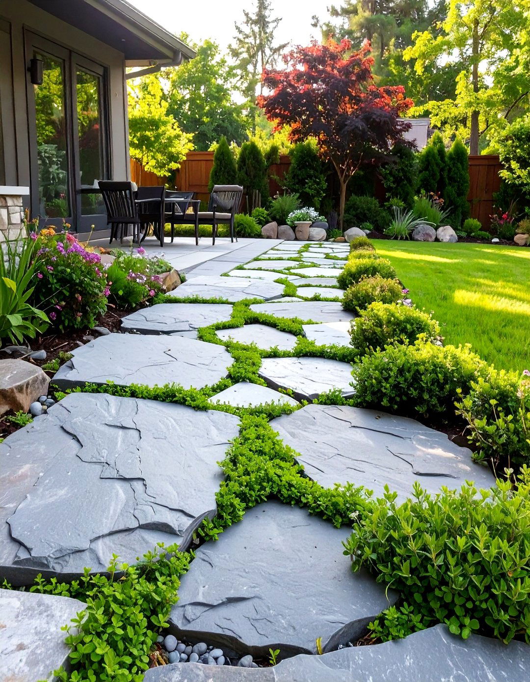 A Naturalistic Flagstone Patio - 30 back patio designs