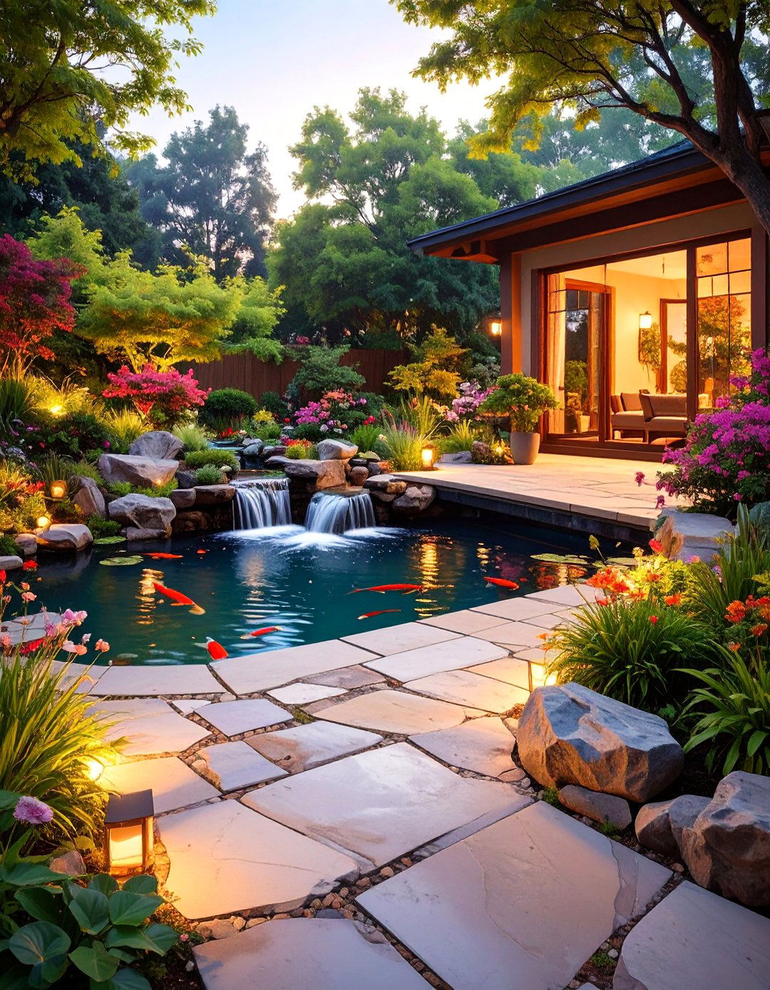 A Naturalistic Pond Side Patio - 30 backyard patio designs