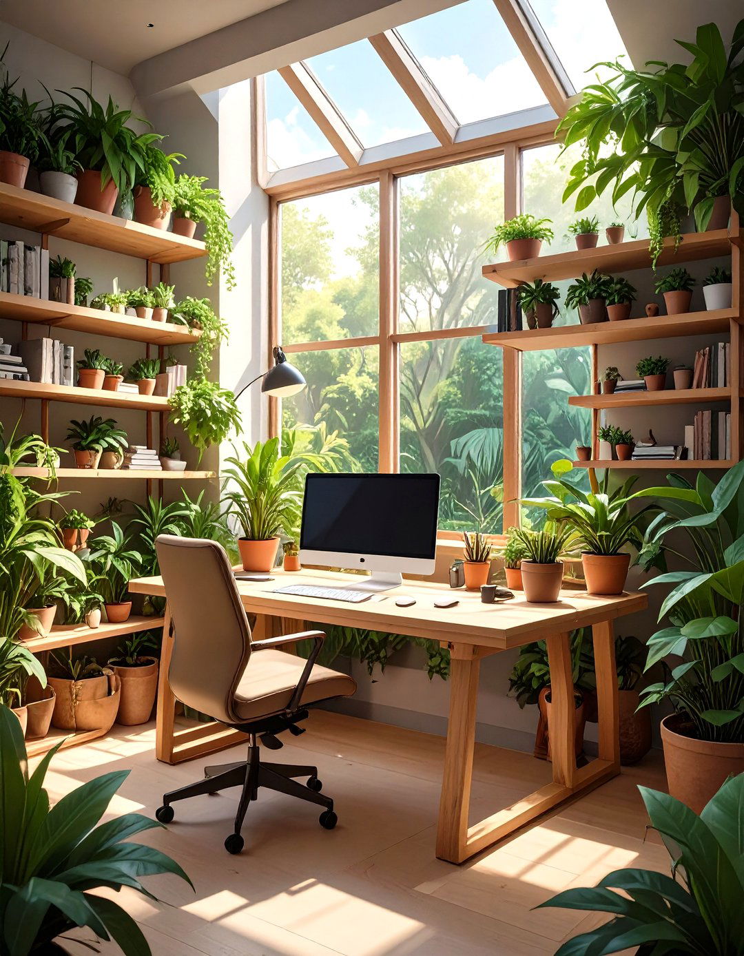 A Nature Inspired Biophilic Office Desk - 30 office desk decoration ideas