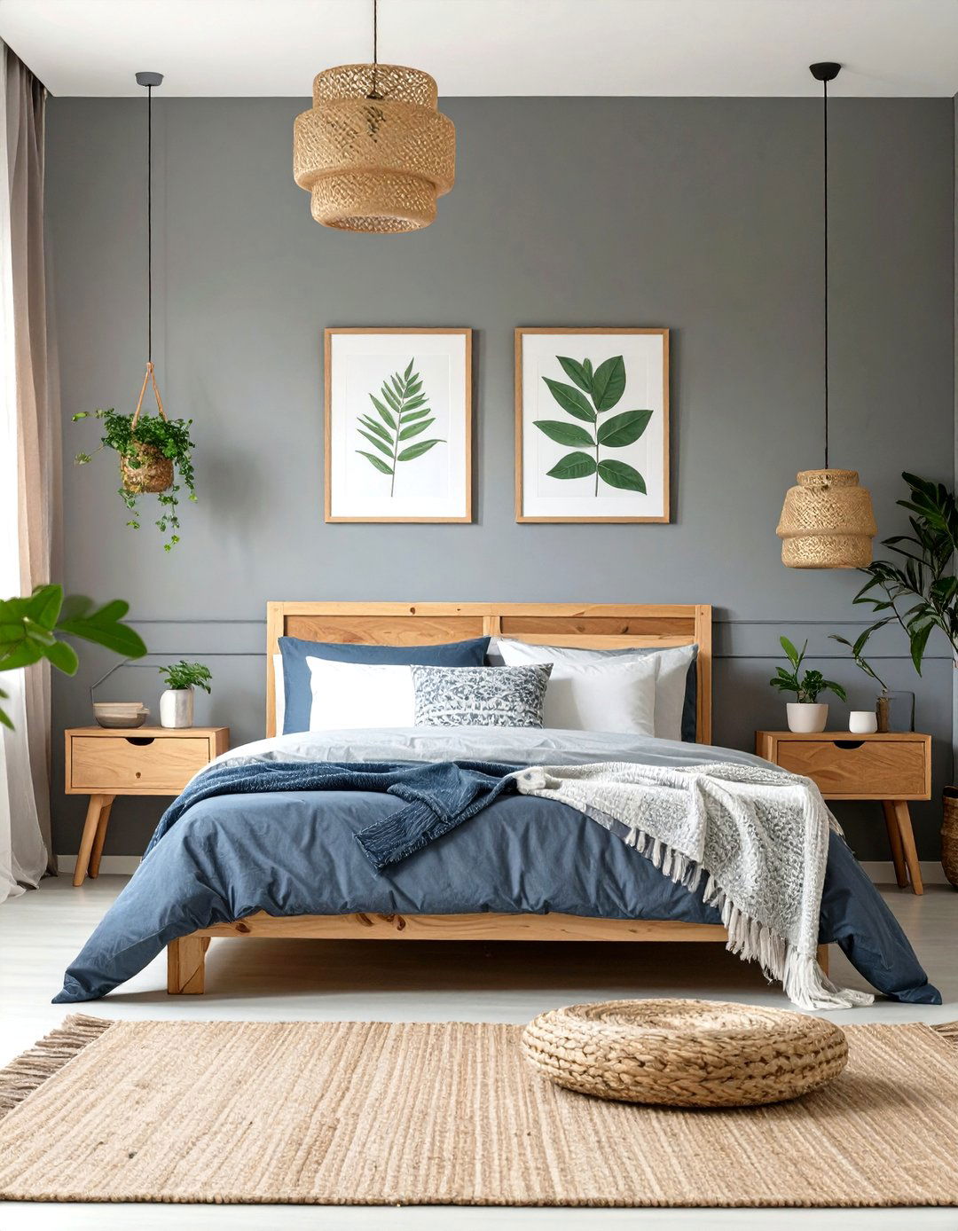 A Nature Inspired Tranquil Bedroom - 30 navy blue and grey bedroom ideas
