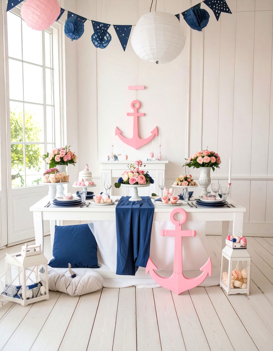 A Nautical Ahoy Its a Girl! Shower - 30 baby shower ideas for girls