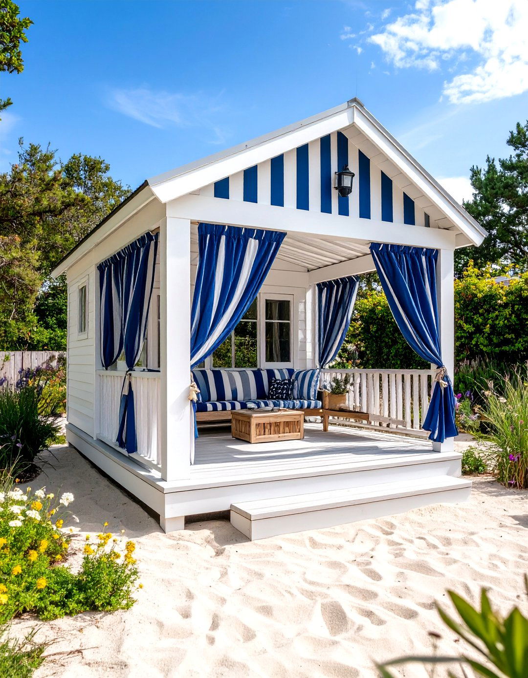 A Nautical Coastal Cabana - 30 backyard canopy ideas