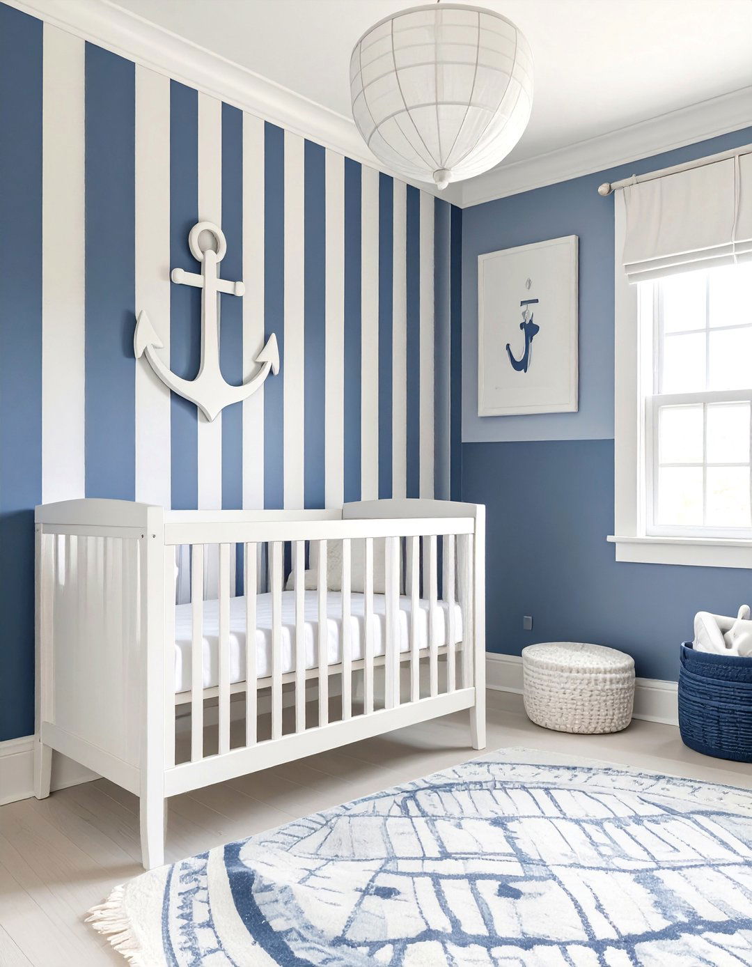 A Nautical Navy and White Nursery - 30 nursery theme ideas