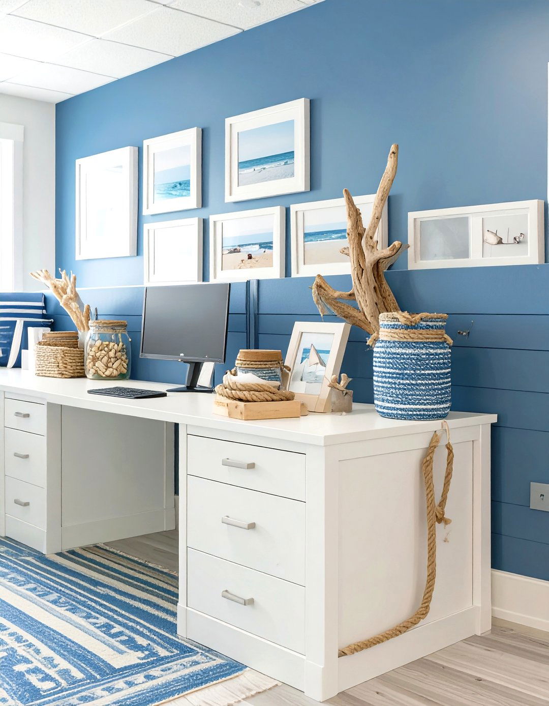 A Nautical Seaside Escape - 30 office cubicle decor ideas