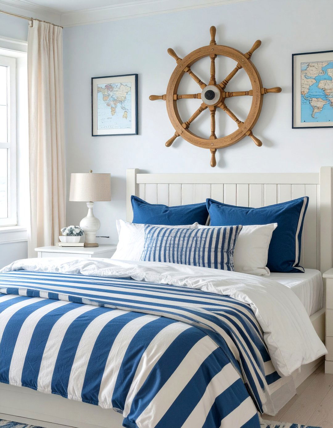 A Nautical Themed Bedroom - 30 blue and white bedroom ideas