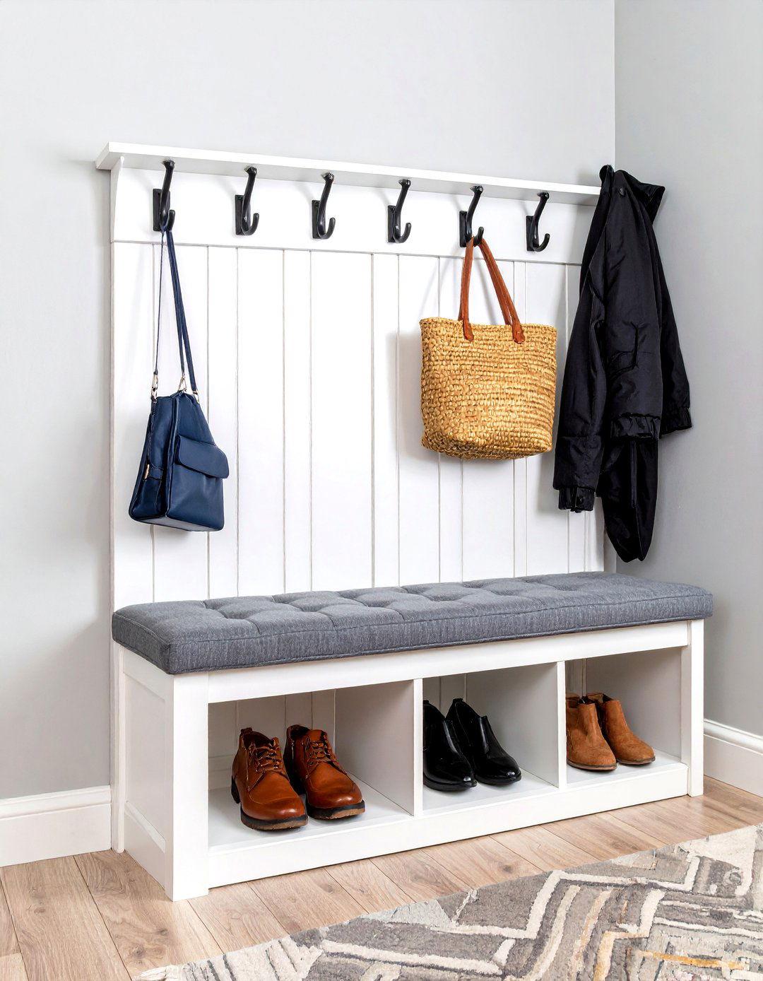 A Neighbors Entryway Mudroom Bench - 30 sourcednextdoor interior design ideas