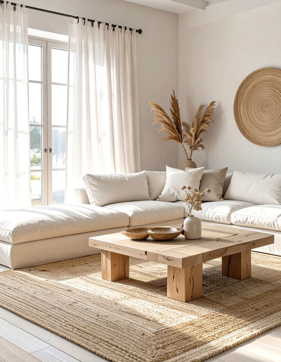 A Neutral and Natural Living Room - 30 modern farmhouse living room ideas
