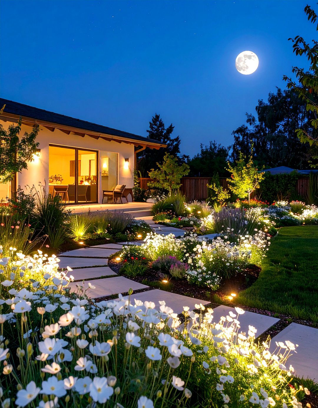 A Night Blooming Moon Garden - 30 backyard garden ideas