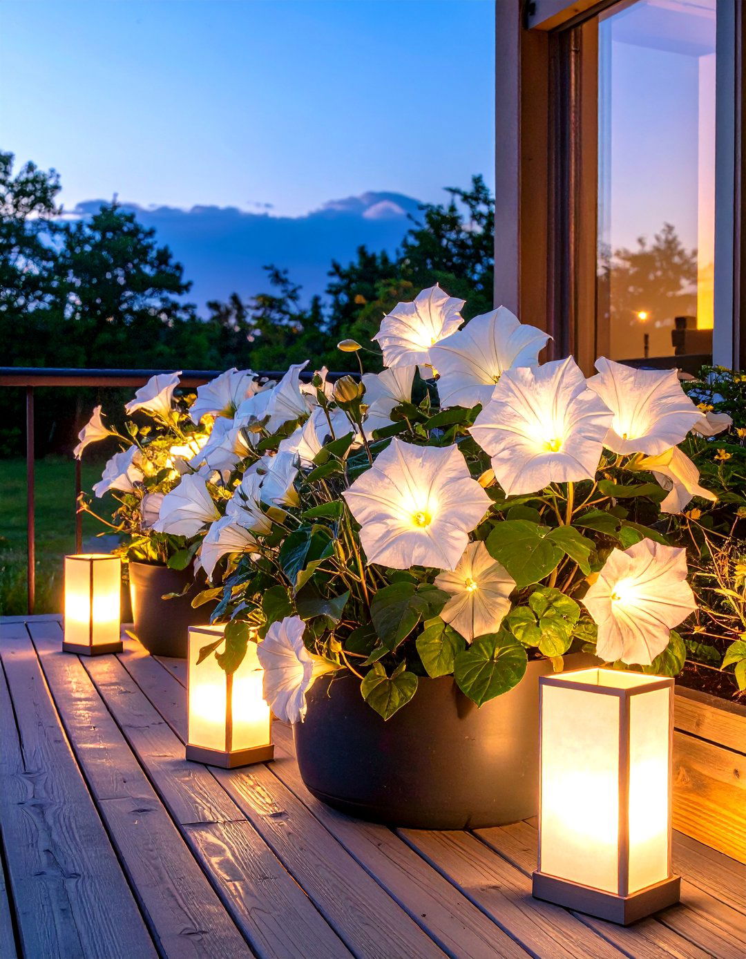 A Night Blooming Moonlight Deck - 30 deck decorating ideas with plants