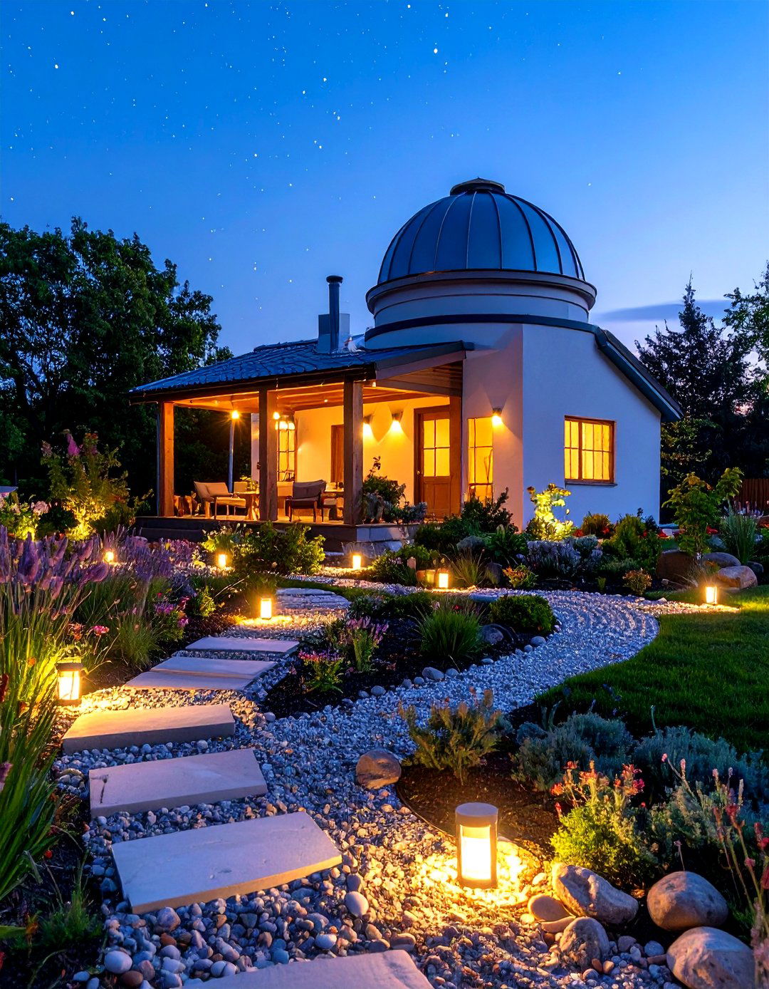 A Night Sky Observatory Garden - 30 large outdoor fairy garden ideas