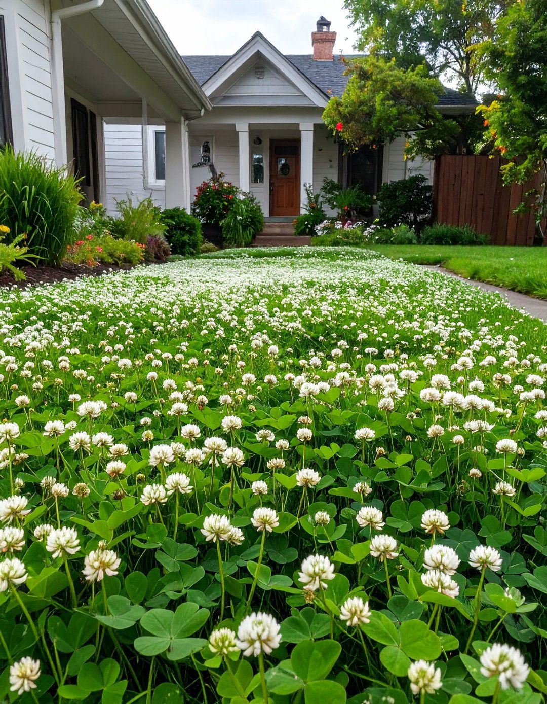 A No Mow Groundcover Lawn - 30 budget cheap simple front yard landscaping ideas