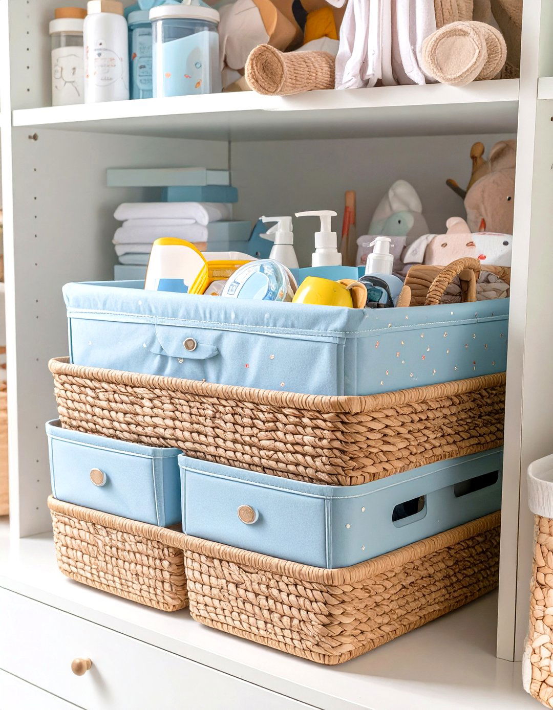 A Nursery Organization Basket - 30 baby shower gift basket ideas