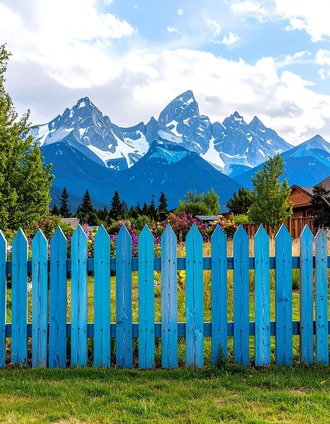 A Painted Fence Mural - 30 backyard ideas on a budget