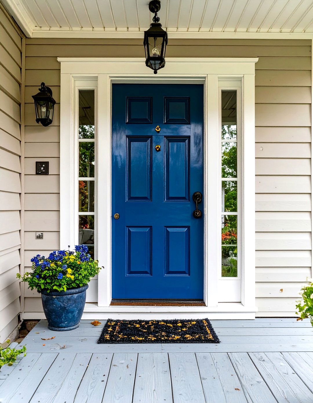 A Painted Front Door Porch - 30 curb appeal small front porch ideas on a budget