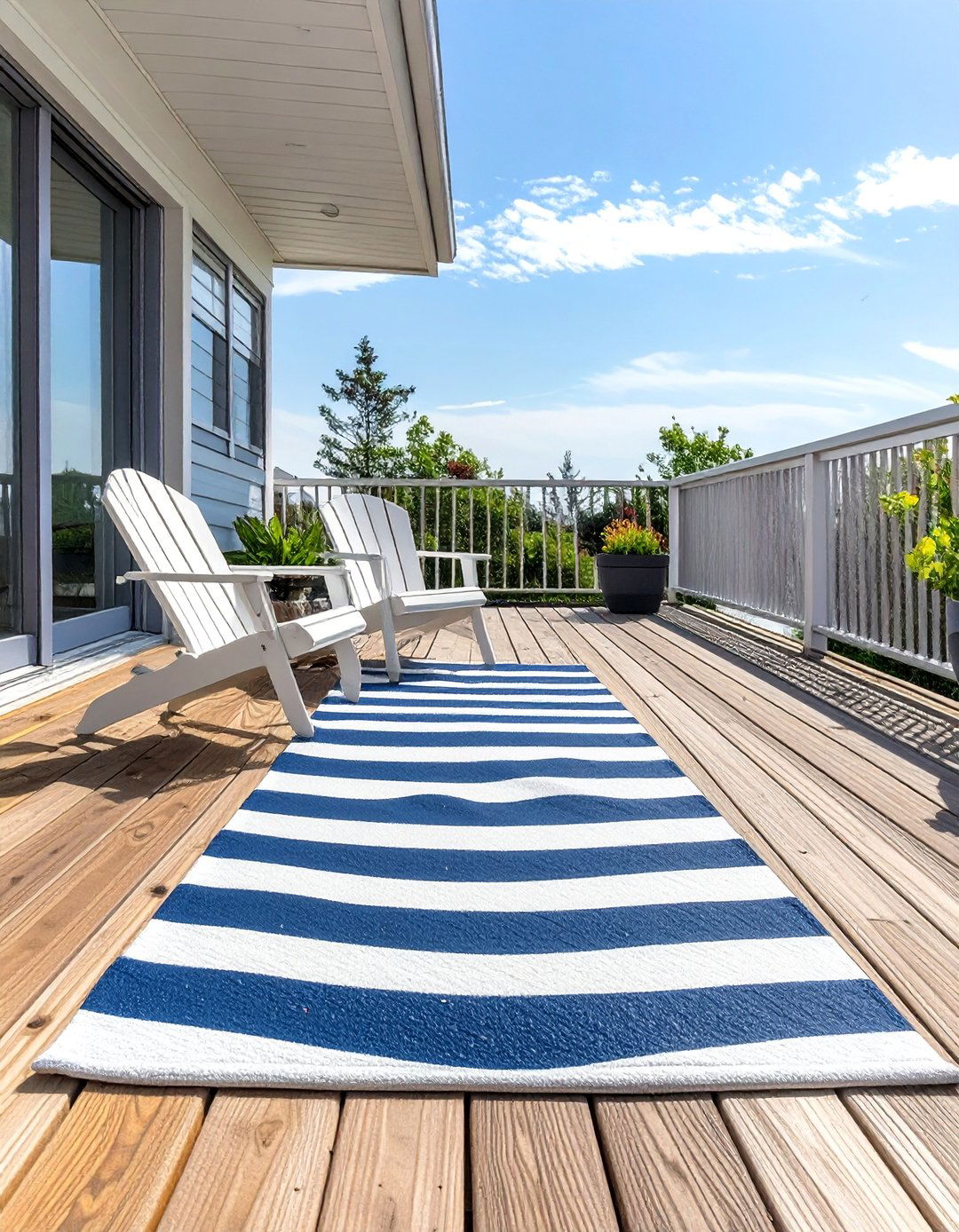 A Painted Rug Deck Floor - 30 deck decorating ideas on a budget