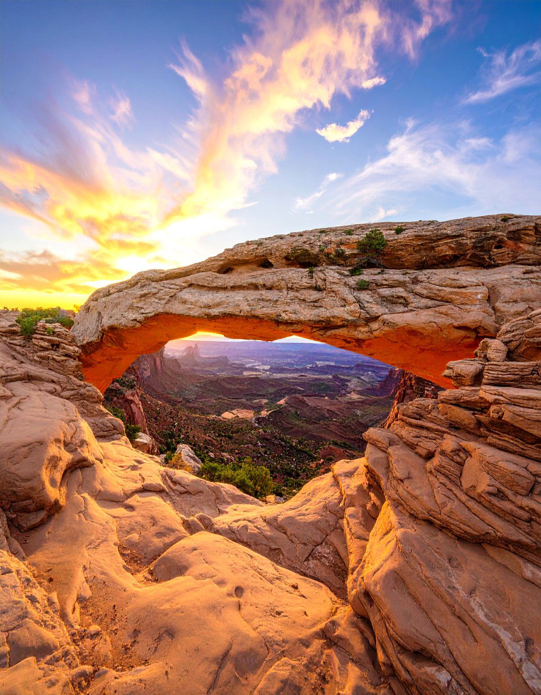 A Painting of a Rocky Desert Arch - 30 landscape painting ideas