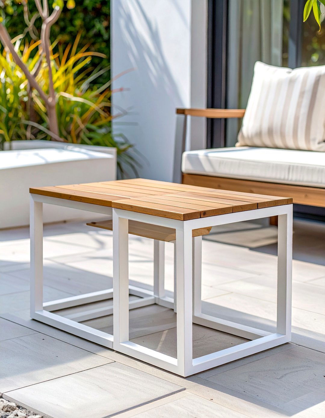 A Pair of Outdoor Nesting Tables - 30 small patio furniture ideas