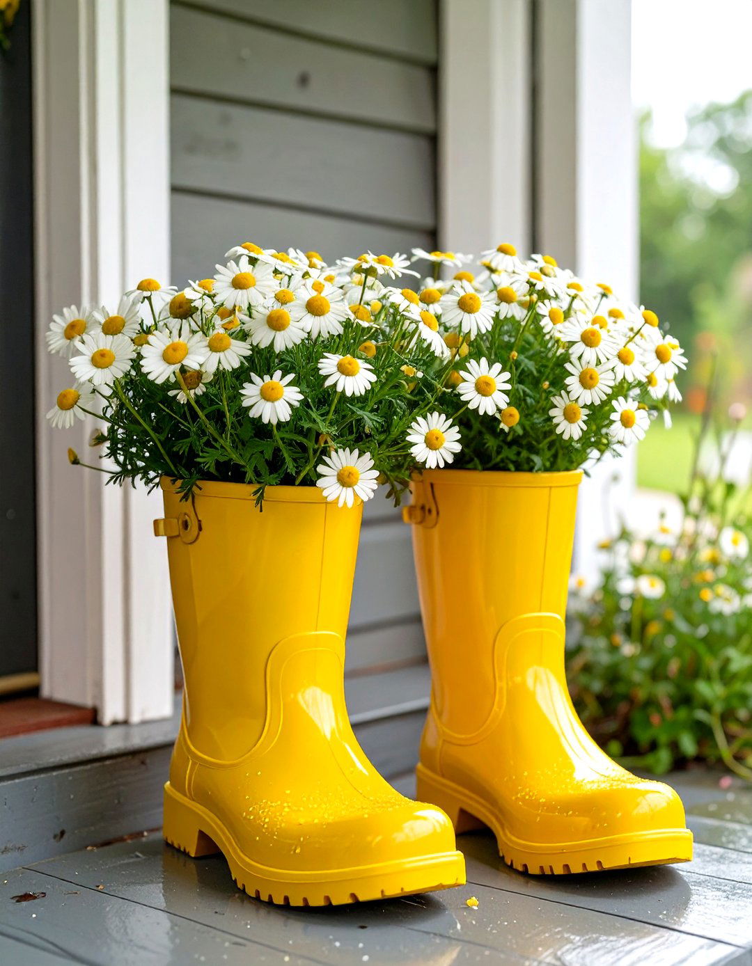 A Pair of Rain Boots - 30 very small front porch decorating ideas
