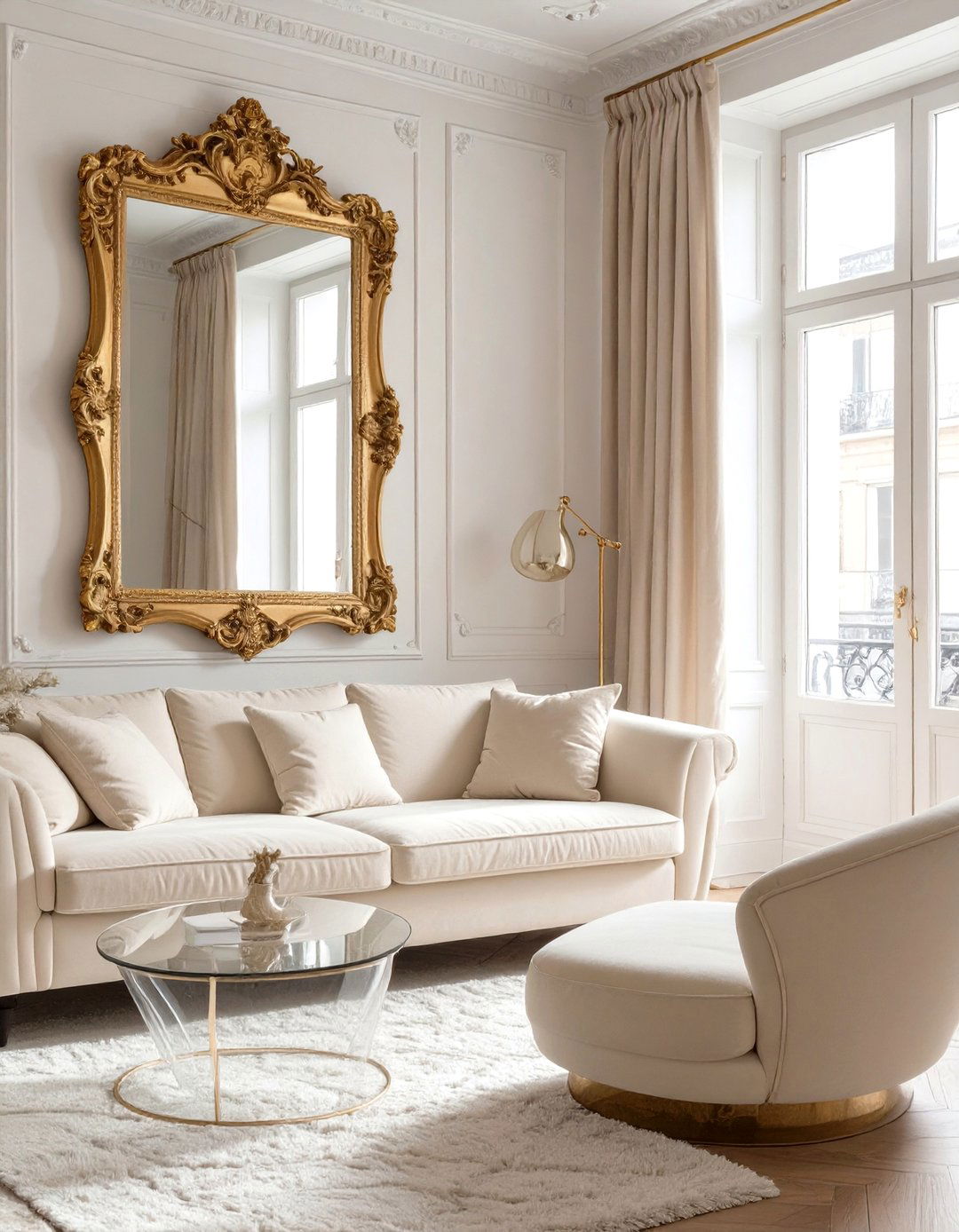 A Parisian Chic Living Room - 30 extra small apartment living room ideas