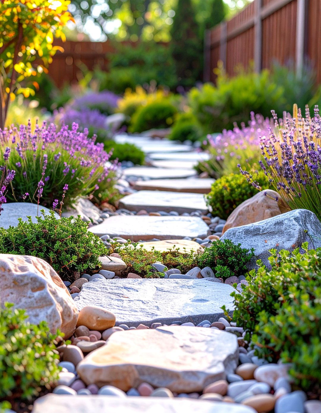 A Pathway Border Rock Garden - 30 low maintenance small rock garden ideas