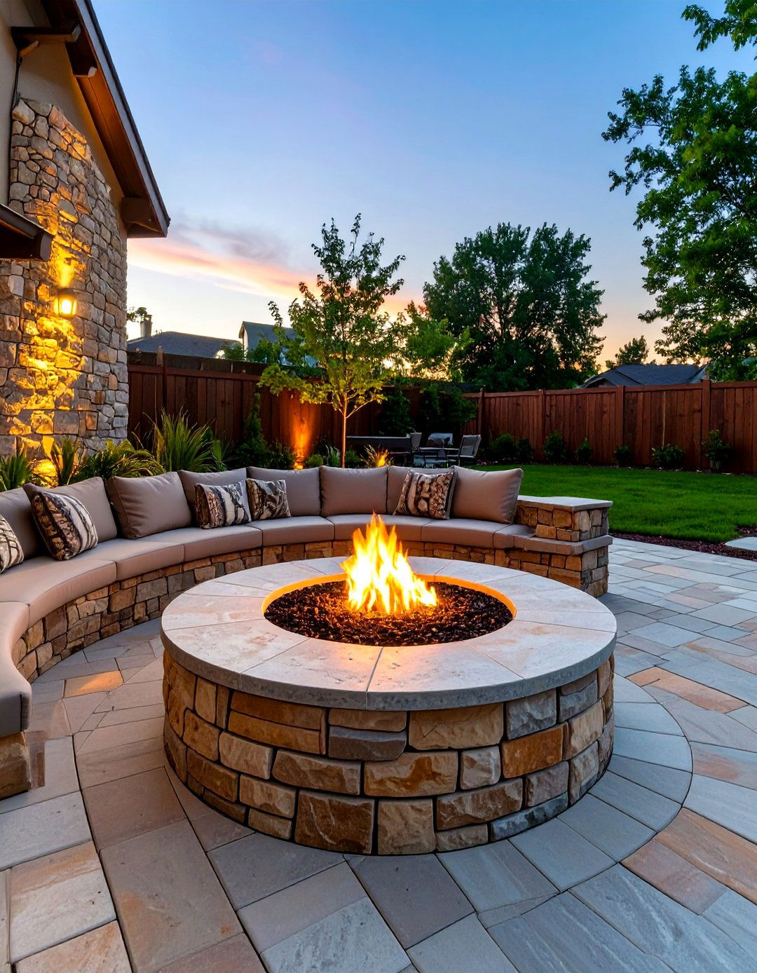 A Paver Fire Pit Area - 30 backyard pavers ideas