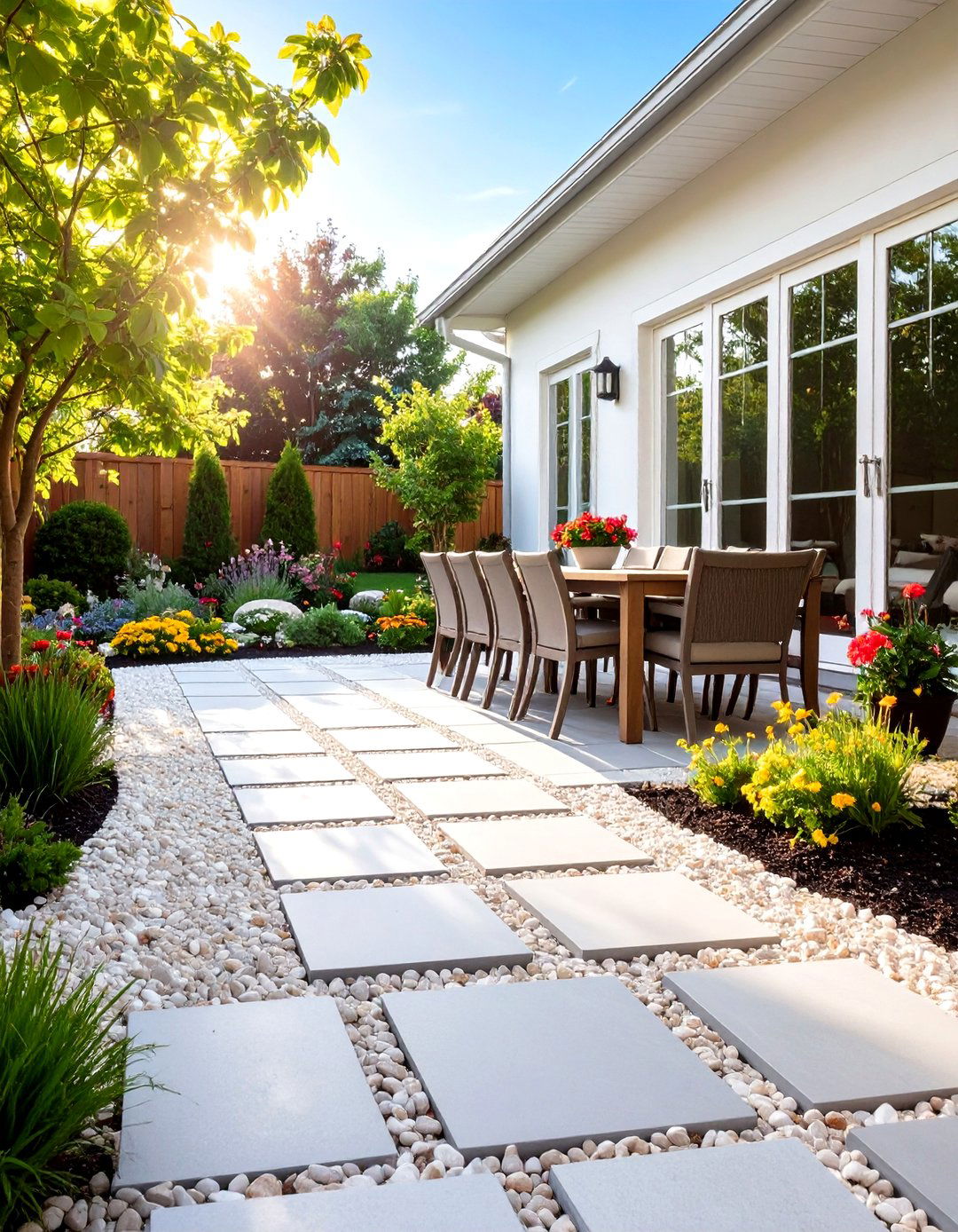 A Pea Gravel and Paver Patio - 30 diy patio ideas on a budget