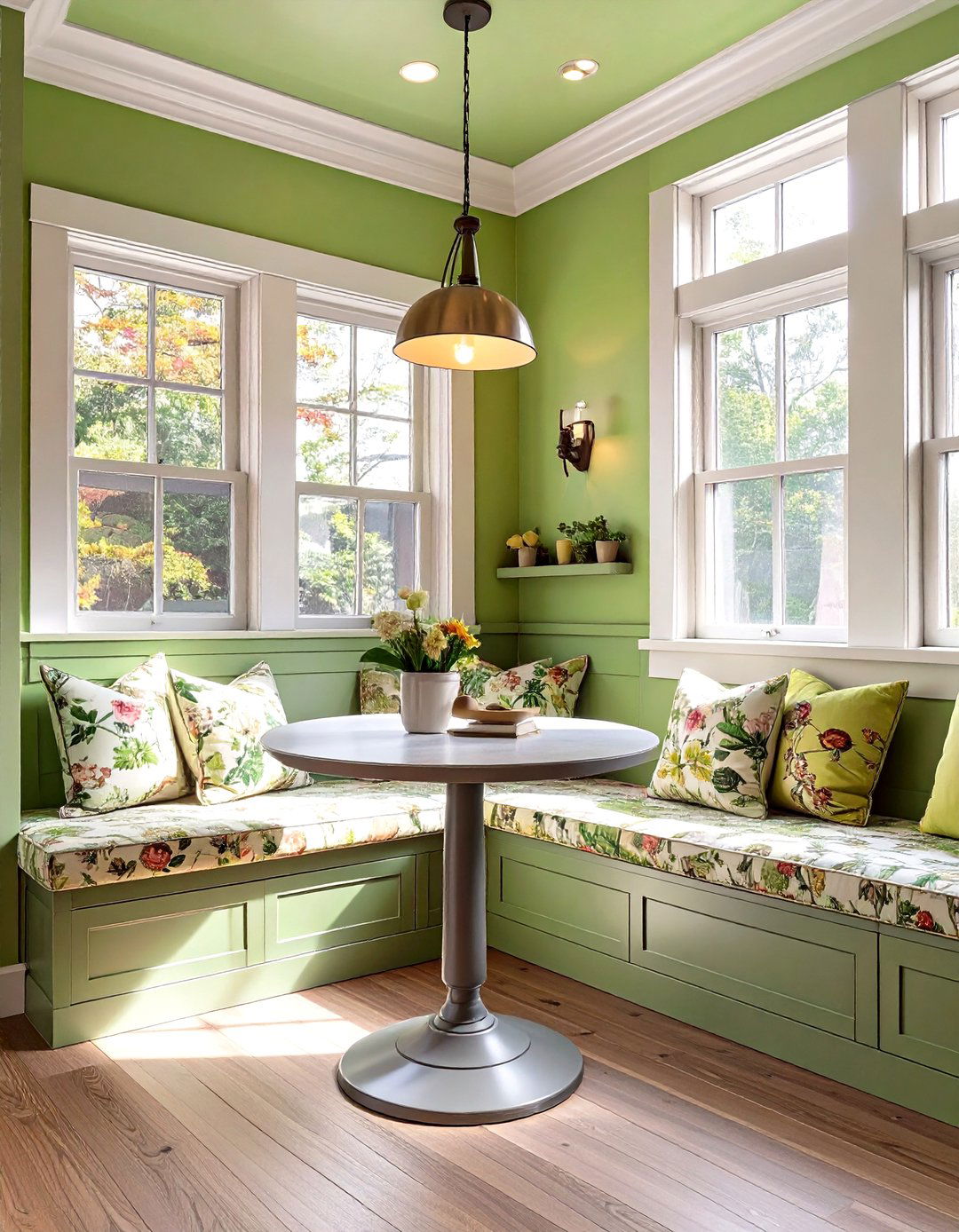 A Pear Green Breakfast Nook - 30 green interior design ideas