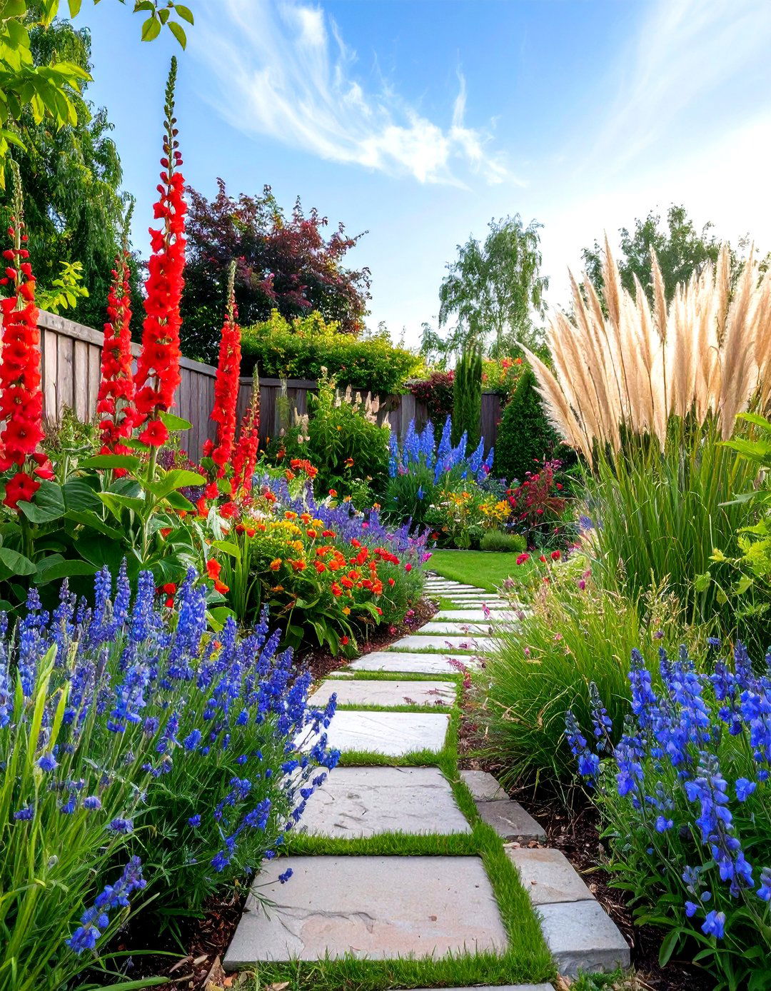 A Perennial Garden with Vertical Interest - 30 perennial garden ideas