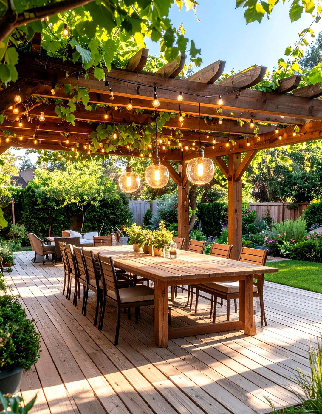 A Pergola Covered Dining Patio - 30 diy patio ideas