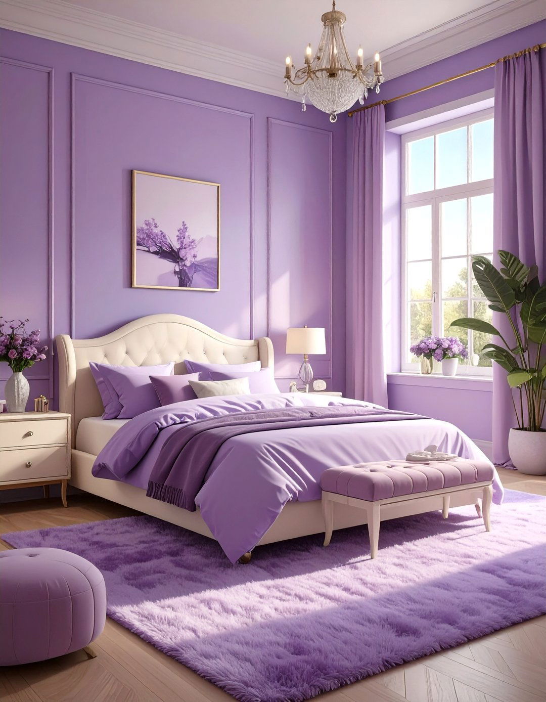A Periwinkle and Lilac Bedroom - 30 colorful bedroom ideas