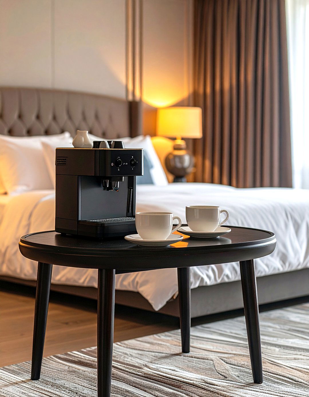 A Personal Coffee and Tea Bar - 30 romantic modern luxury master bedroom designs