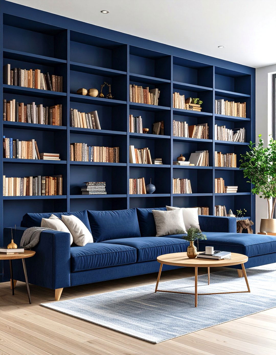 A Personal Library Wall with Bookshelves - 30 family room wall decor ideas