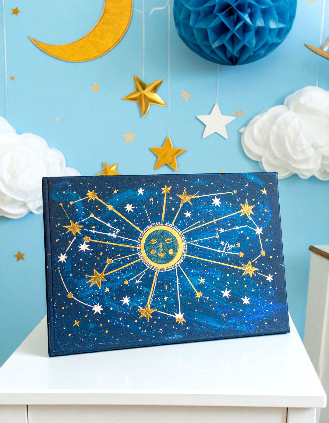 A Personalized Constellation Guest Book - 30 baby shower guest book ideas