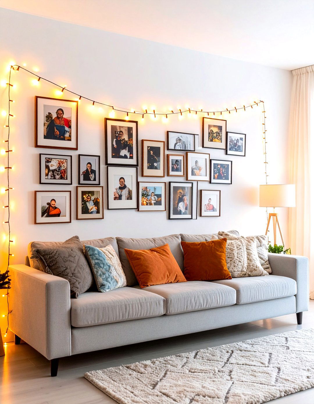 A Photo Wall of Memories - 30 diwali decoration ideas for living room