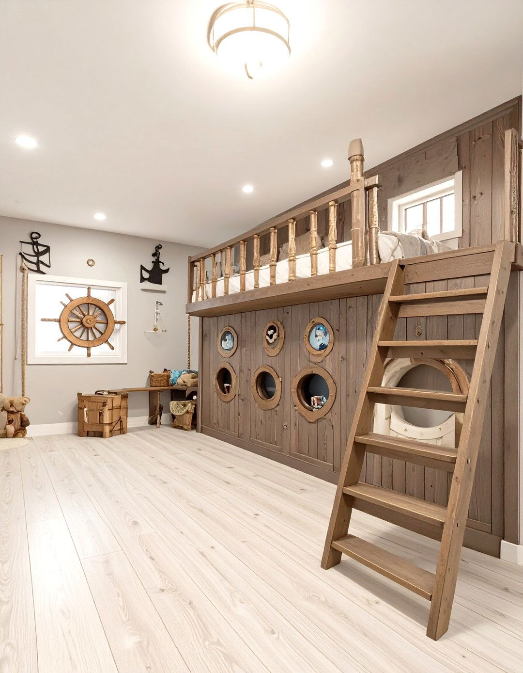 A Pirate Ship Adventure Playroom - 30 basement playroom ideas