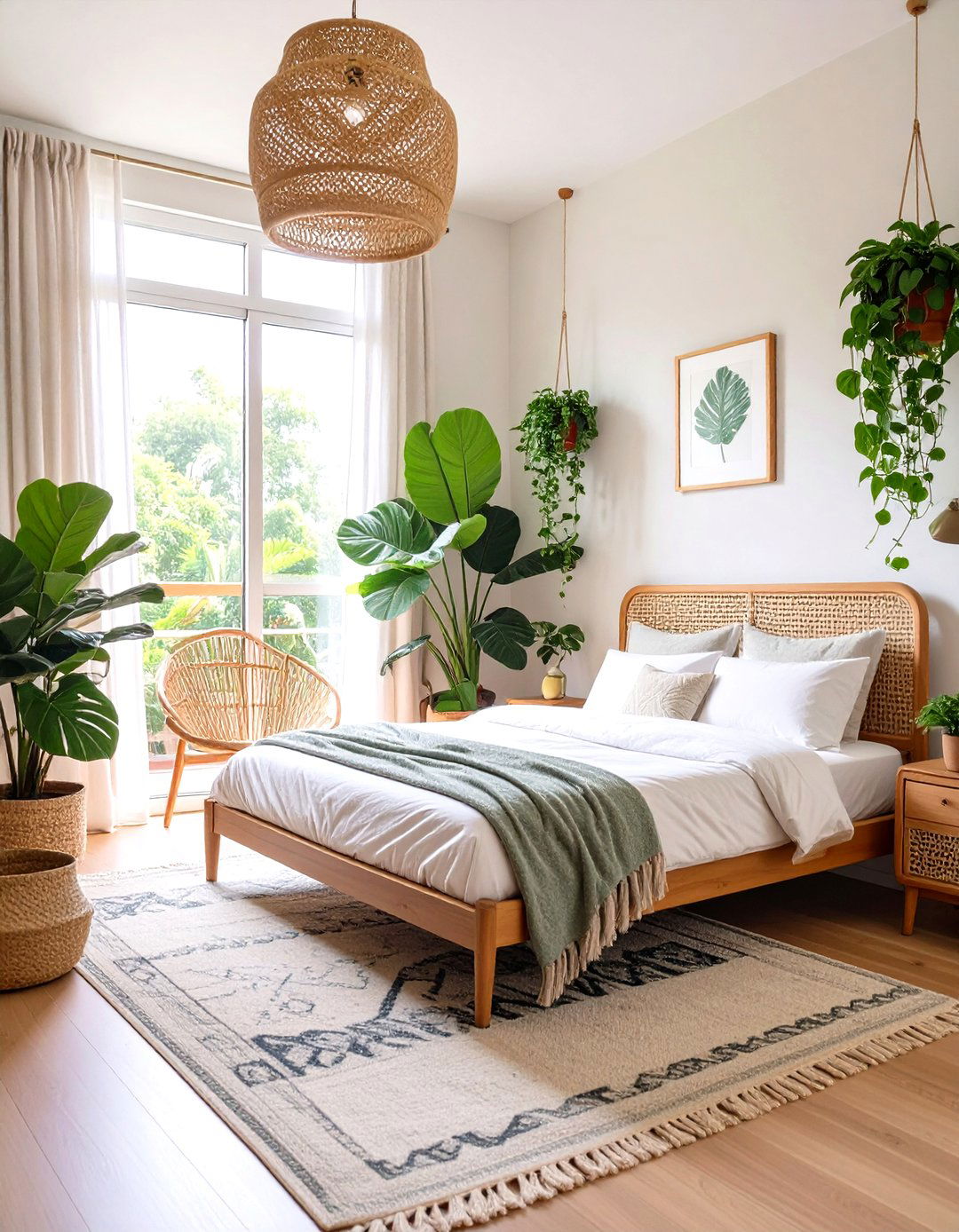 A Plant Filled Biophilic Bedroom - 30 mid century modern bedroom ideas
