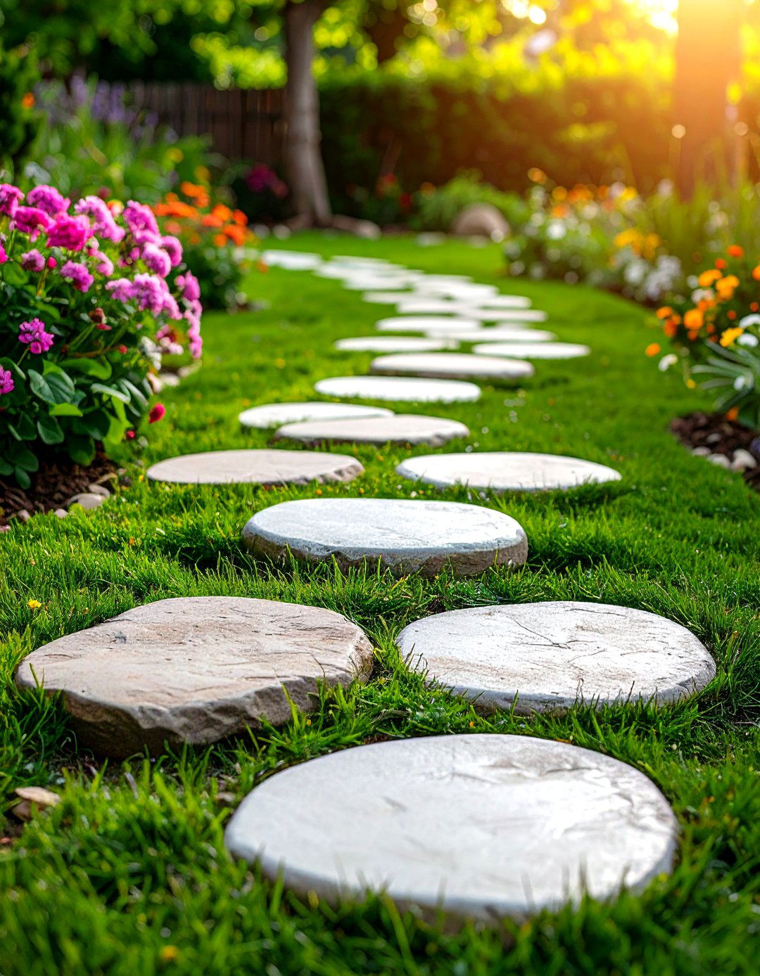 A Playful Hopscotch Paver Garden Pathway - 30 garden pathway ideas