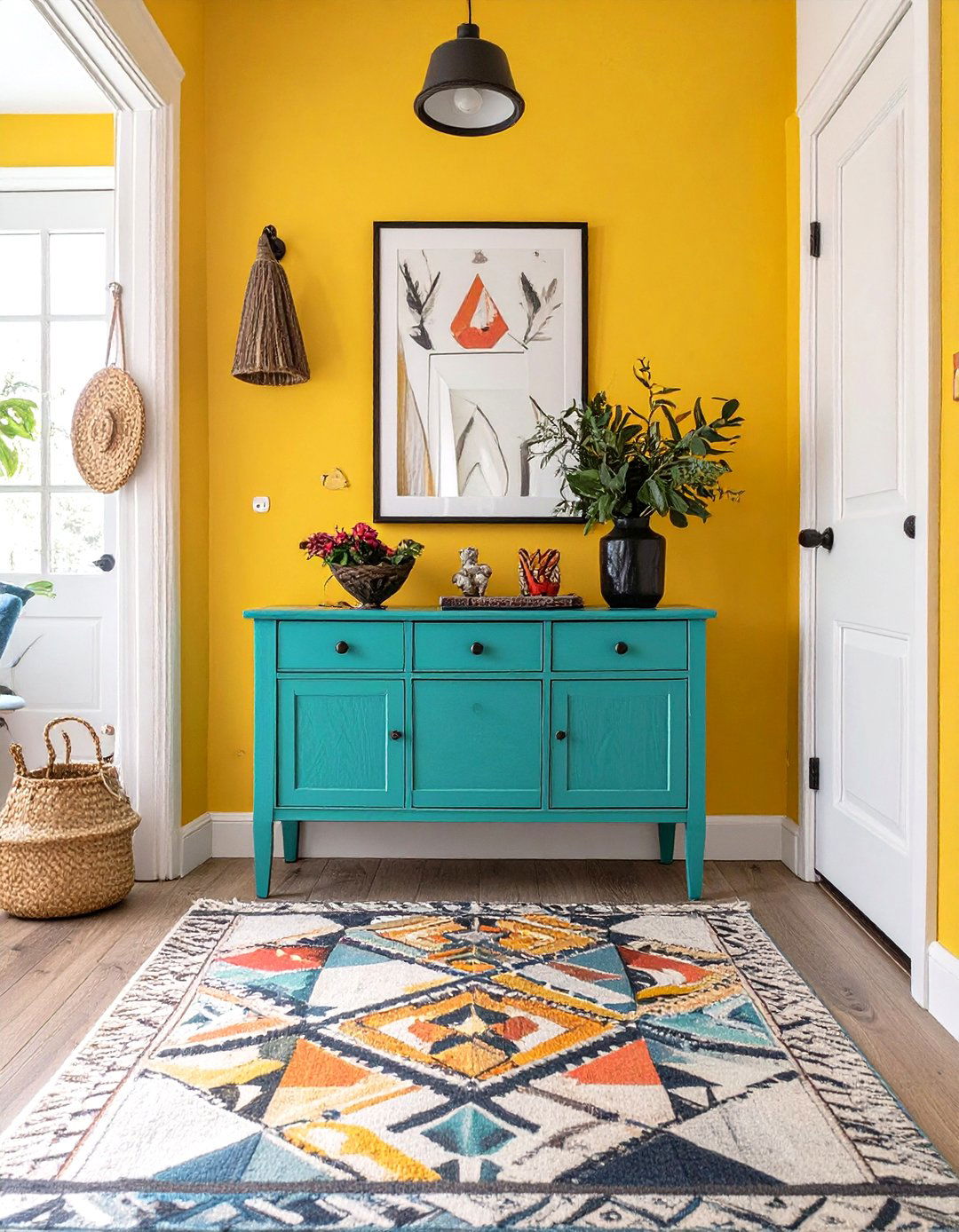 A Playful and Colorful Entryway - 30 how to design a stylish entryway ideas