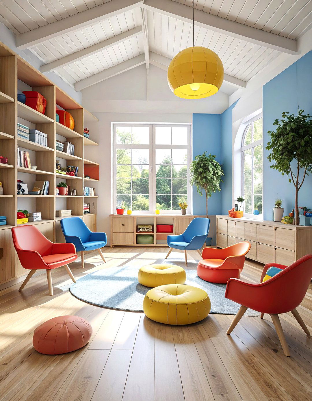 A Playroom with Primary Colors - 30 mid century interior design ideas