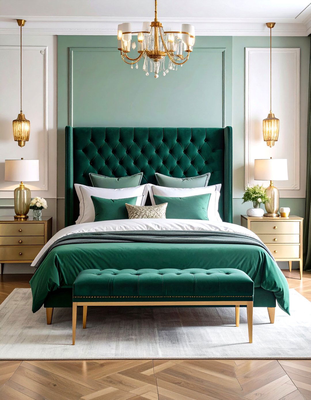 A Plush Velvet Upholstered Headboard - 30 romantic bedroom ideas
