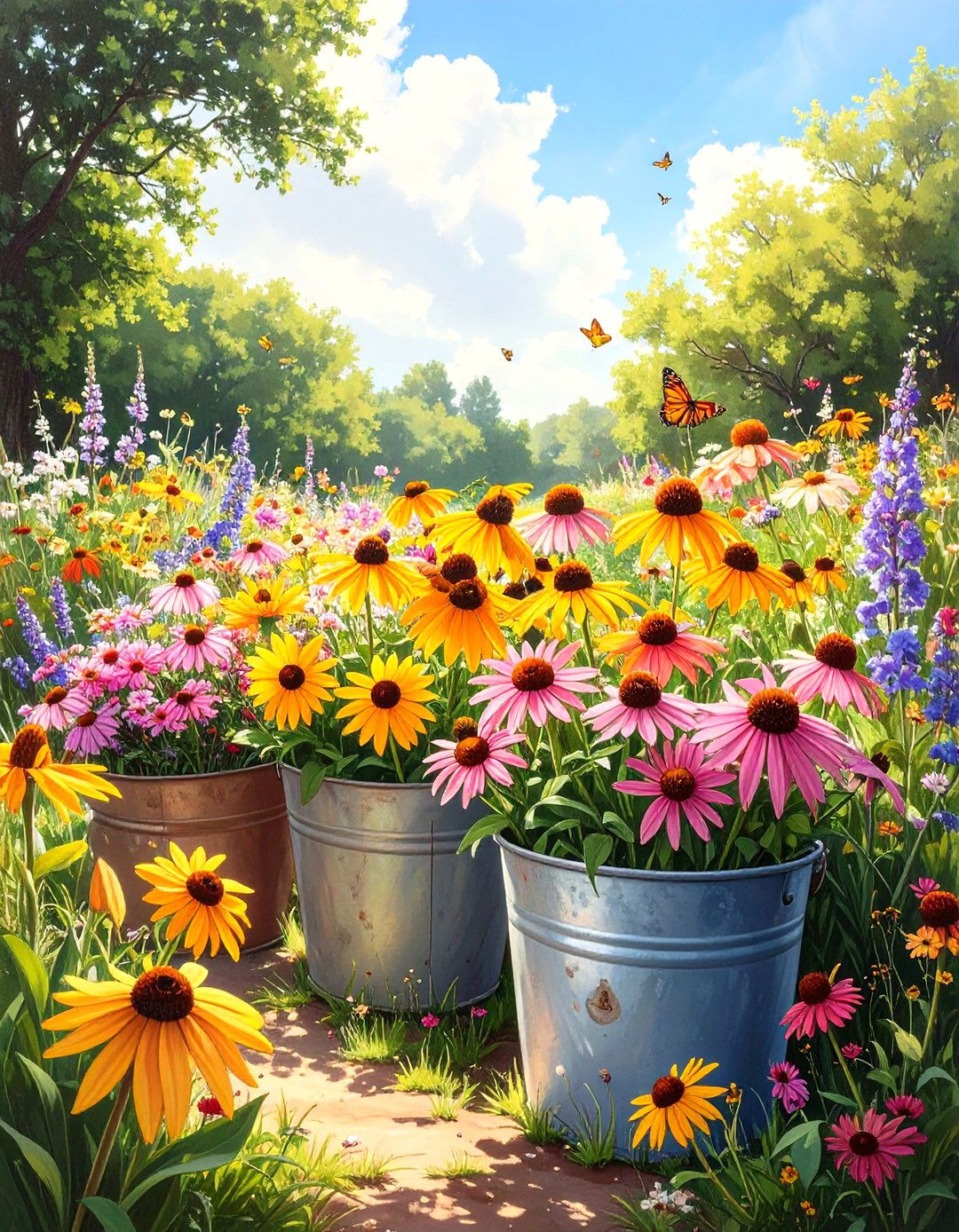 A Pollinator Friendly Wildflower Garden - 30 bucket garden ideas