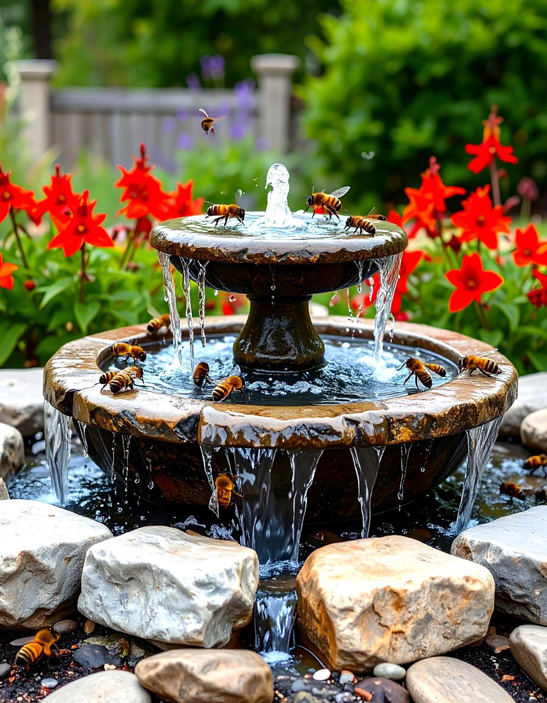 A Pollinator Garden with Integrated Water Feature - 30 layout pollinator garden design plans ideas