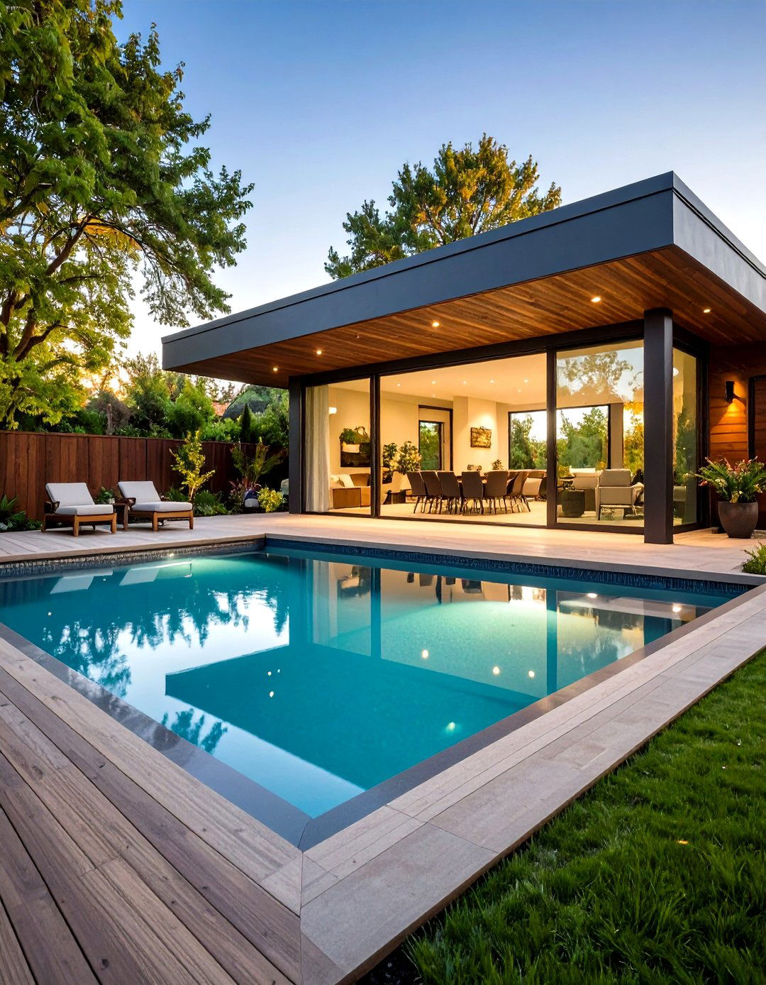 A Pool with Glass Walls - 30 pool ideas for backyard
