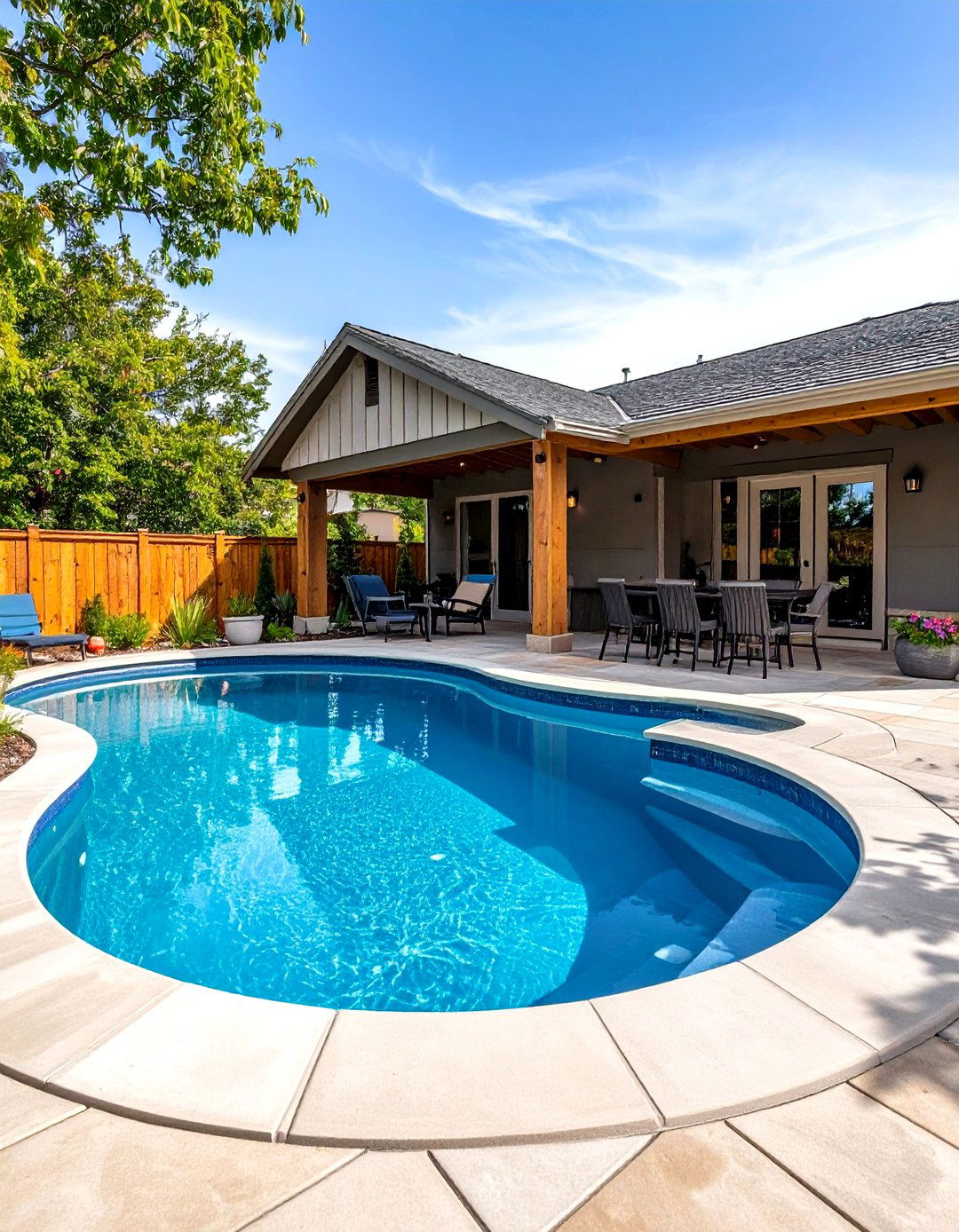 A Pool with a Swim Up Bar - 30 pool ideas for small backyard