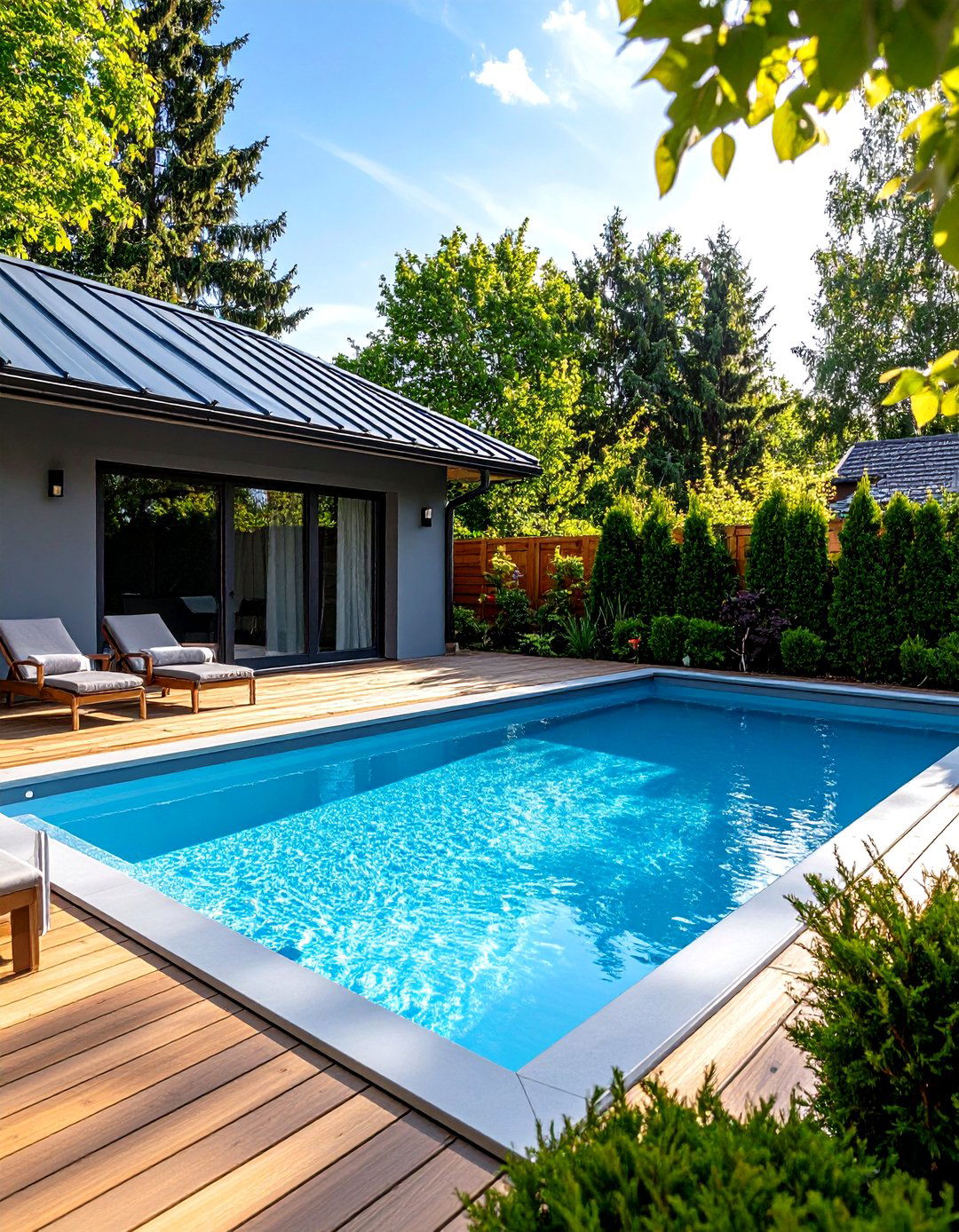 A Pool with an Automatic Cover - 30 pool ideas for backyard