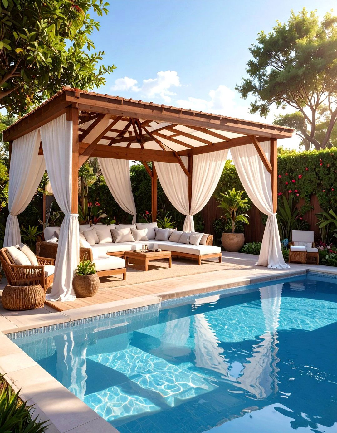 A Poolside Cabana Enclosure - 30 deck enclosure ideas
